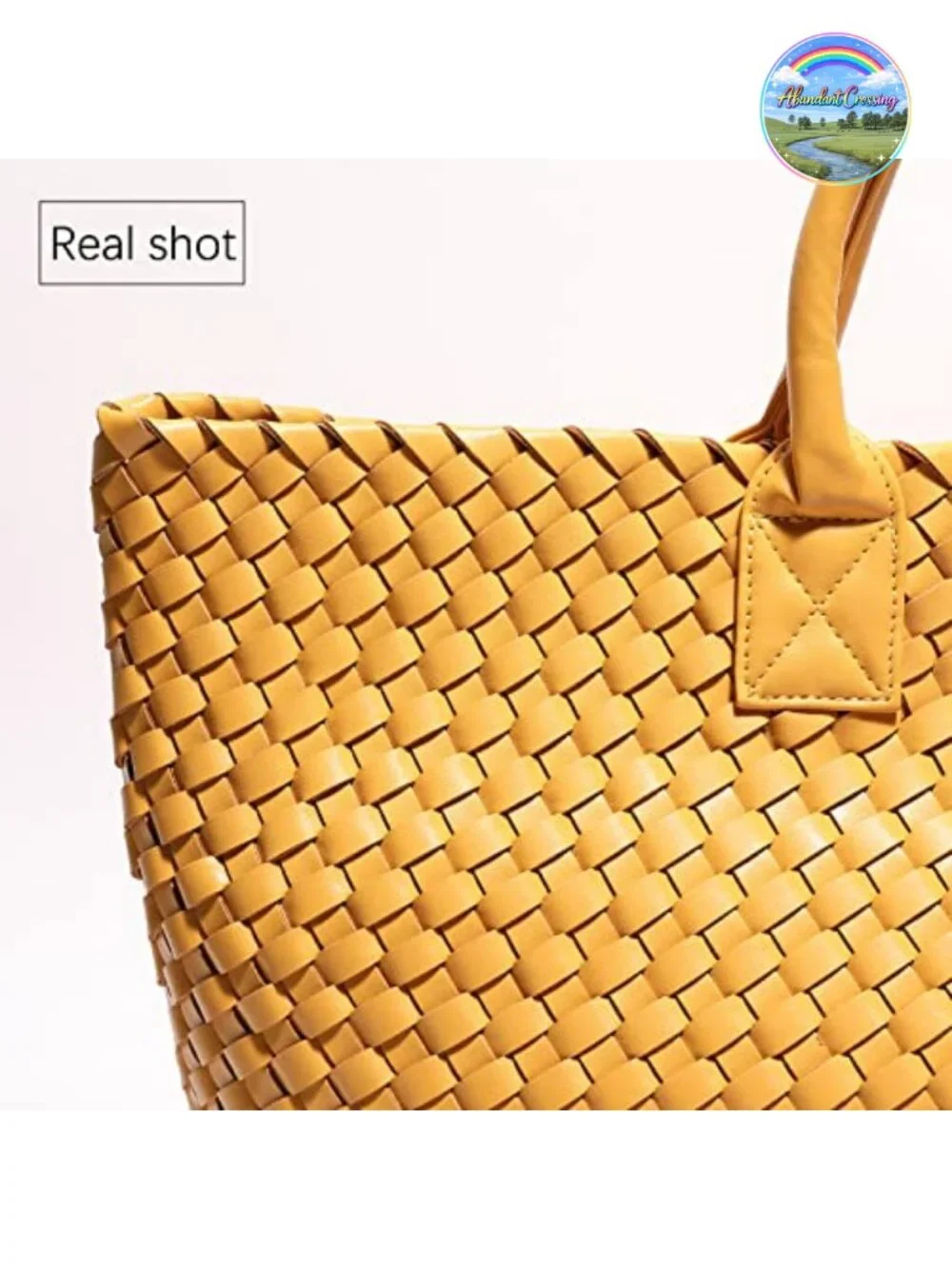 Vegan Leather Woven Tote Bag Large Capacity Shoulder Handbag Travel Shopper